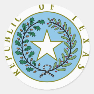Sticker Rond Texas (République du Texas Couleur du phoque)