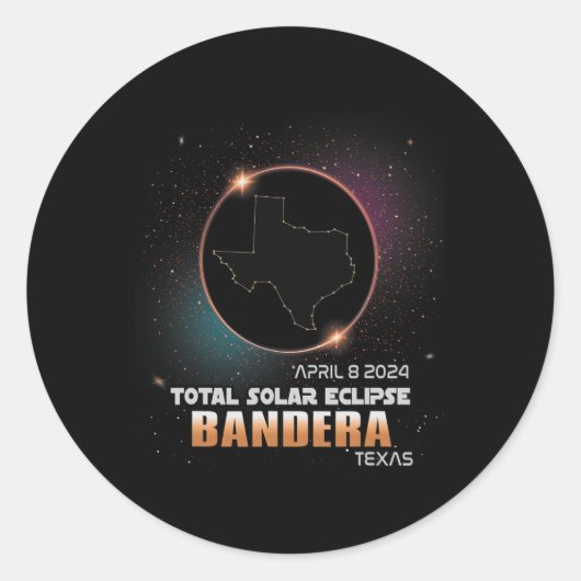 Sticker Rond Texas Total Solar Eclipse 2024 1 (Devant)