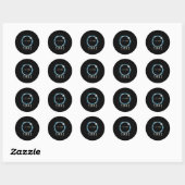 Sticker Rond Texas Total Solar Eclipse 2024 Bleu Avril 8 Hommes (Feuille)