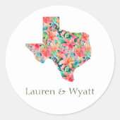 Sticker Rond Texas Tropical Bright Botanical Floral Mariage (Devant)