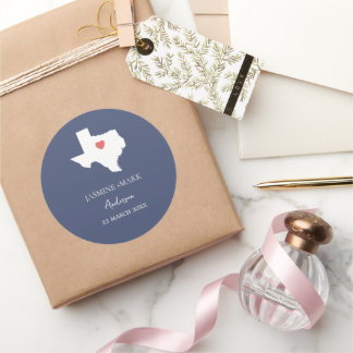 Sticker Rond Texas Wedding Party Custom