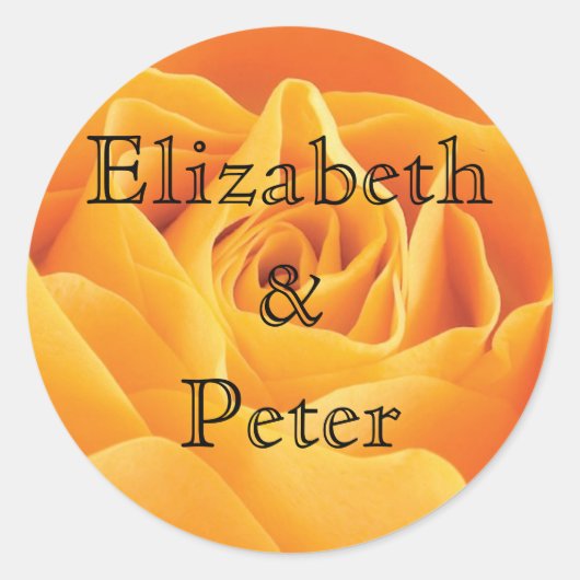 Sticker Rond Texas Yellow Rose Mariage personnalisé (Devant)