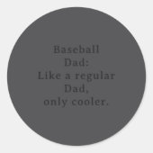 Sticker Rond Text Funny Dad Baseball  (Devant)