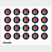 Sticker Rond Text Upload Photo Boys Kids Modern Template (Feuille)