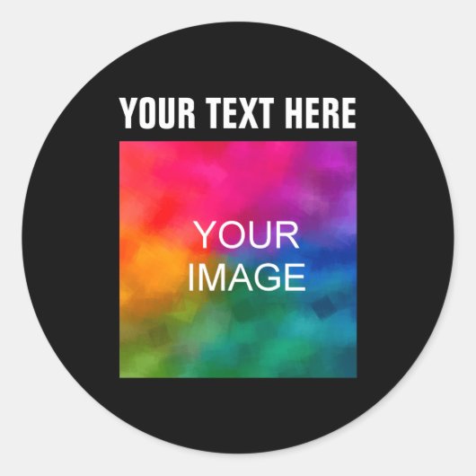 Sticker Rond Text Upload Photo Boys Kids Modern Template (Devant)