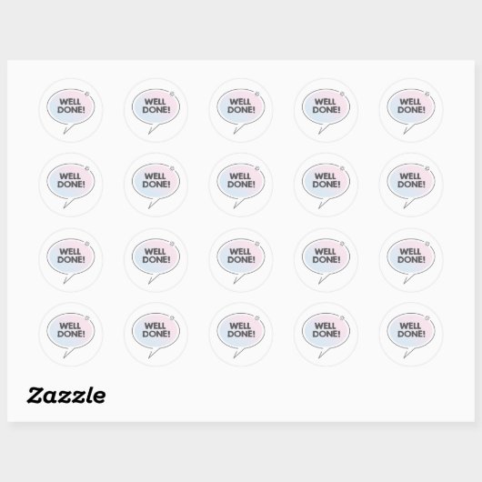 Sticker Rond Texte bien fait dans le cloud conversation (Feuille)