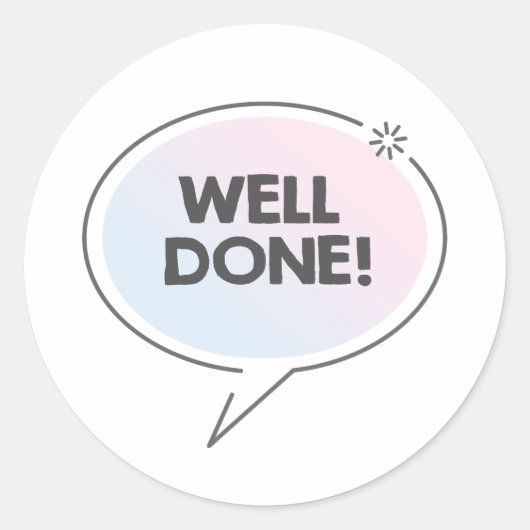 Sticker Rond Texte bien fait dans le cloud conversation (Devant)