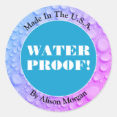 Sticker Rond Texte blanc, do-it-yourself 3 lignes de texte, pho (Devant)