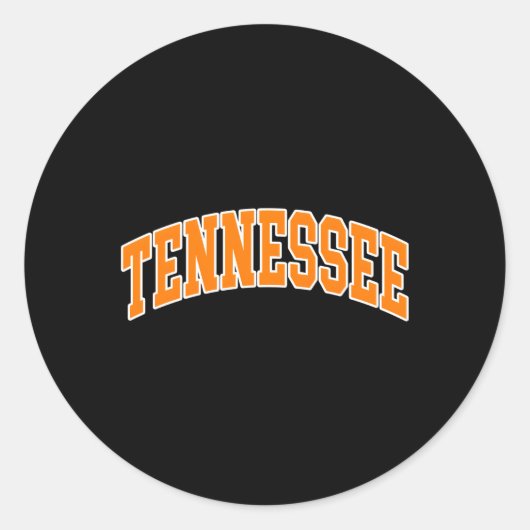 Sticker Rond Texte blanc orange du Tennessee (Devant)