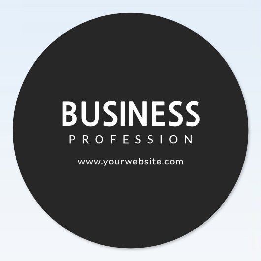 Sticker Rond Texte blanc simple et moderne en noir