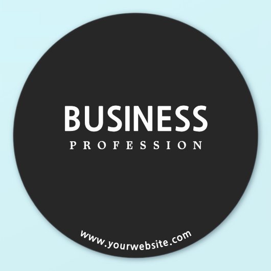 Sticker Rond Texte blanc simple et moderne en noir