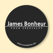 Sticker Rond Texte blanc simple et moderne en noir