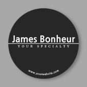 Sticker Rond Texte blanc simple et moderne en noir