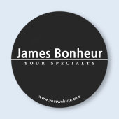 Sticker Rond Texte blanc simple et moderne en noir