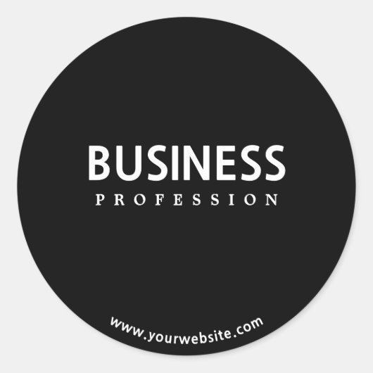 Sticker Rond Texte blanc simple et moderne en noir (Devant)