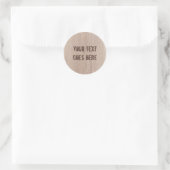 Sticker Rond Texte Brown Bois  Apparence élégante (Sac)
