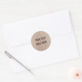 Sticker Rond Texte Brown Bois  Apparence élégante (Enveloppe)