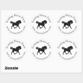 Sticker Rond Texte circulaire Cheval Noir Trotting Equestrio (Feuille)