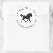Sticker Rond Texte circulaire Cheval Noir Trotting Equestrio (Sac)