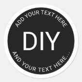 Sticker Rond Texte circulaire do-it-yourself simple et Modèle d (Devant)