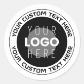 Sticker Rond Texte circulaire modifiable et logo remplaçable |  (Devant)