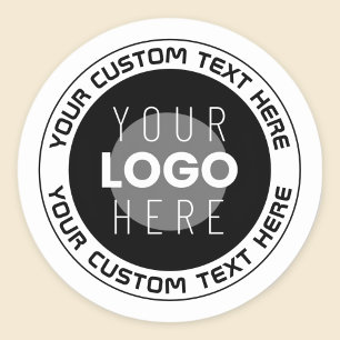 Sticker Rond Texte circulaire modifiable & logo remplaçable N