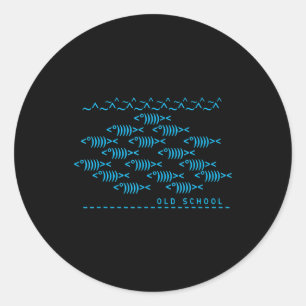 Sticker Rond Texte Clavier Informatique Nerd Vieux École