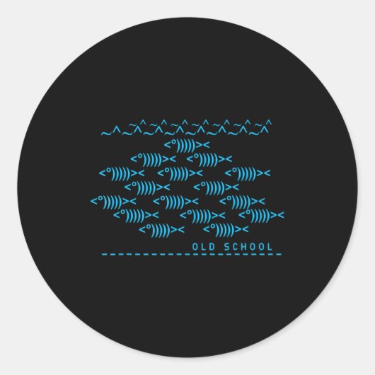 Sticker Rond Texte Clavier Informatique Nerd Vieux École (Devant)