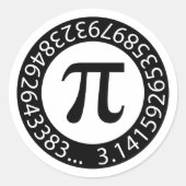 Sticker Rond TEXTE CONCEPTION Numéro Pi Symbole mathématique (Devant)