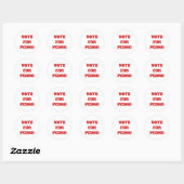 Sticker Rond Texte/Couleur Personnalisé Vote Pour Pedro Funny P (Feuille)