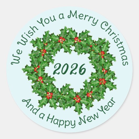 Sticker Rond Texte courbe blanc Enveloppe de Noël Sceau (Devant)