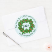 Sticker Rond Texte courbe blanc Enveloppe de Noël Sceau (Enveloppe)