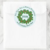 Sticker Rond Texte courbe blanc Enveloppe de Noël Sceau (Sac)