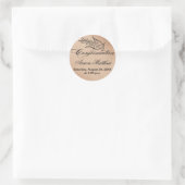 Sticker Rond Texte de confirmation de calligraphie et colombe (Sac)