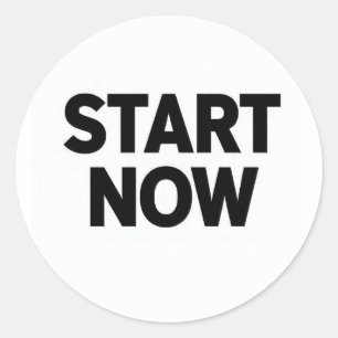 Sticker Rond Texte de départ audacieux minimaliste maintenant