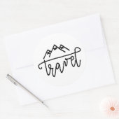 Sticker Rond Texte de déplacement de main (Enveloppe)