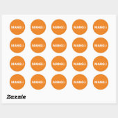 Sticker Rond Texte de fruit de mangue (Feuille)