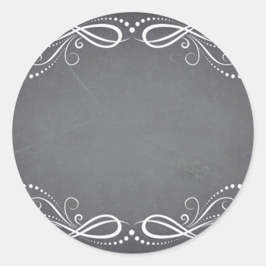 Sticker Rond Texte de la Personnaliser florale de tableau noir (Devant)