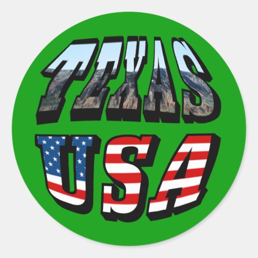 Sticker Rond Texte de l'image et de l'indicateur du Texas (Devant)