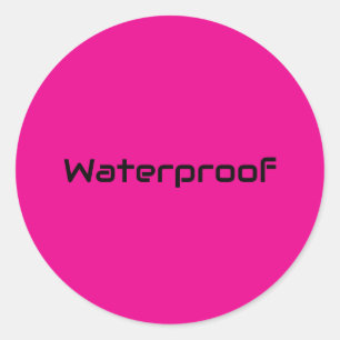 Sticker Rond Texte de paquet Splash gratuit rose chaud étanche