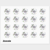 Sticker Rond Texte de remerciement Fleur Violette (Feuille)