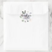 Sticker Rond Texte de remerciement Fleur Violette (Sac)