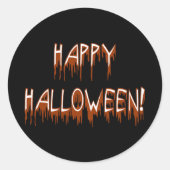 Sticker Rond Texte de souffrance d'Halloween (Devant)