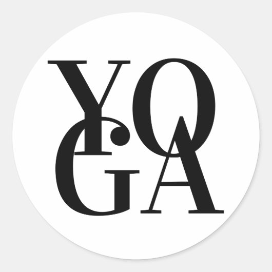 Sticker Rond Texte de Yoga (Devant)
