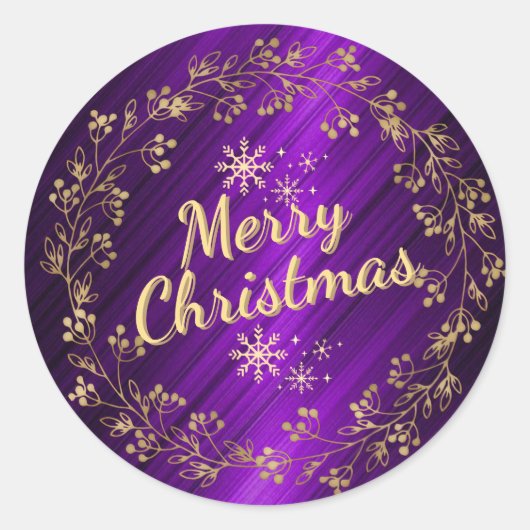 Sticker Rond Texte doré sur fond violet (Devant)