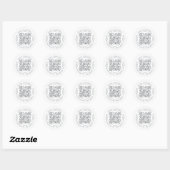 Sticker Rond Texte du cadre circulaire de code QR arrondi coule (Feuille)