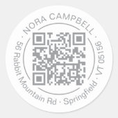 Sticker Rond Texte du cadre circulaire de code QR arrondi coule (Devant)