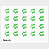 Sticker Rond Texte du slogan vert parti (Feuille)
