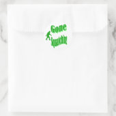 Sticker Rond Texte du slogan vert parti (Sac)
