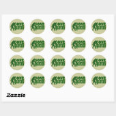Sticker Rond Texte du slogan vert parti (Feuille)